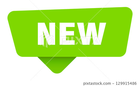 new green sign isolated on transpatent background. new sticker 129915486