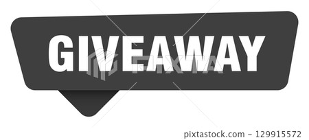 giveaway black sign isolated on transpatent background. giveaway sticker 129915572