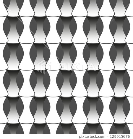 3D seamless pattern. Three-dimensional composition of abstract elements. Template for creative ideas and design 129915676