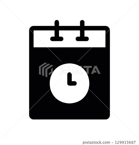 Simple black vector icon with a theme time management Simple black vector icon with a theme time management 129915687