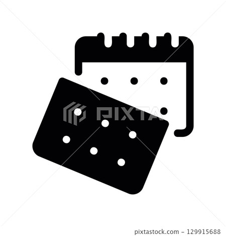 Simple black vector icon with a theme calendar, new month Simple black vector icon with a theme calendar, new month 129915688