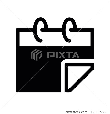 Simple black vector icon with a theme calendar Simple black vector icon with a theme calendar 129915689