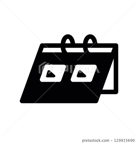 Simple black vector icon with a theme desk calendar 129915690
