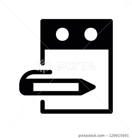 Simple black vector icon with a theme calendar entry 129915691