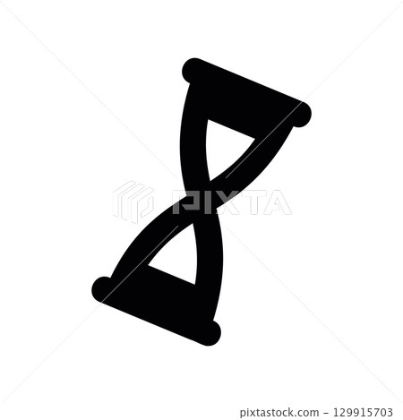 Simple black vector icon with a theme hourglass 129915703
