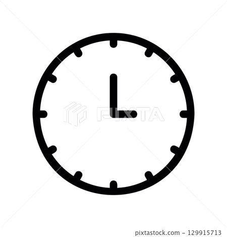 Simple black vector icon with a theme wall clock Simple black vector icon with a theme wall clock 129915713
