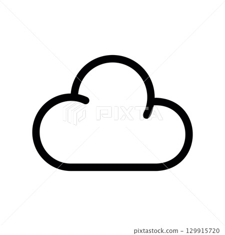 Simple black vector icon with a theme cloud 129915720