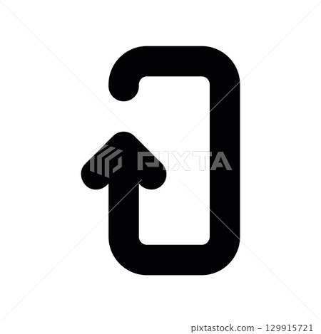 Simple black vector icon with a theme button, screen rotation 129915721