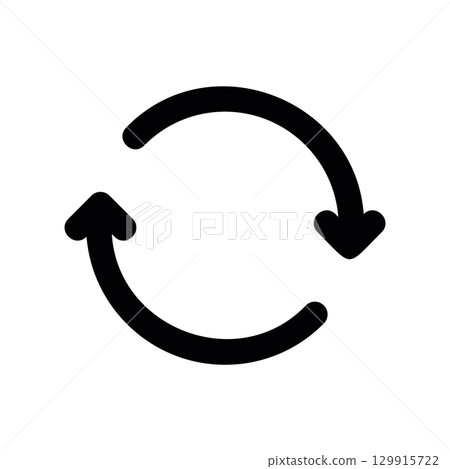 Simple black vector icon with a theme circular arrow 129915722