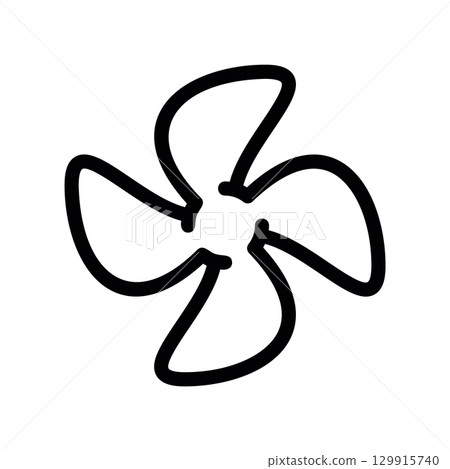 Simple black vector icon with a theme fan 129915740