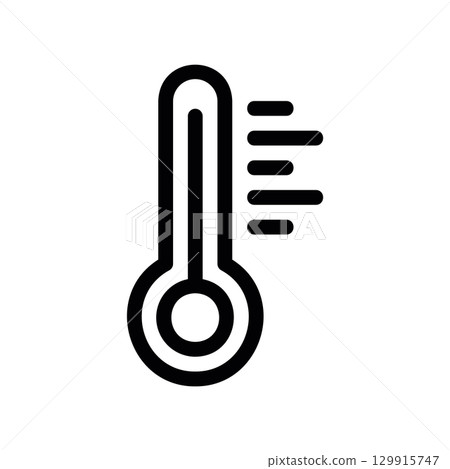 Simple black vector icon with a theme temperature measurement Simple black vector icon with a theme temperature measurement 129915747