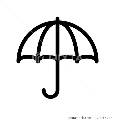 Simple black vector icon with a theme umbrella 129915748