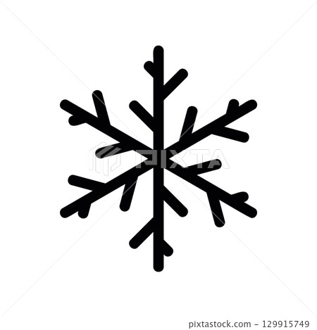 Simple black vector icon with a theme snowflake 129915749