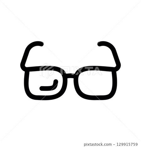 Simple black vector icon with a theme eyeglasses 129915759