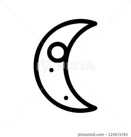 Simple black vector icon with a theme moon phase, waning month Simple black vector icon with a theme moon phase, waning month 129915765
