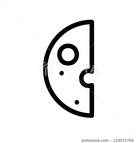 Simple black vector icon with a theme third quarter moon phase 129915766