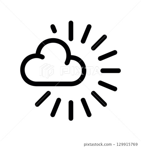 Simple black vector icon with a theme good weather Simple black vector icon with a theme good weather 129915769