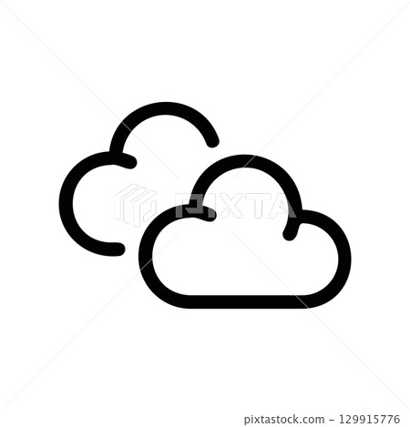 Simple black vector icon with a theme cloudy weather 129915776