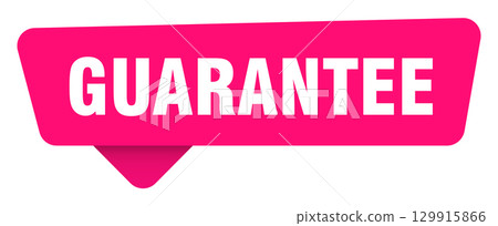 guarantee magenta sticker isolated on transpatent background. guarantee sign 129915866