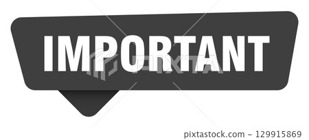important black sign isolated on transpatent background. important sticker important black sign isolated on transpatent background. important sticker 129915869