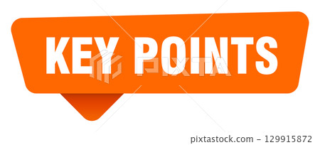 key points sticker. key points orange sign isolated on transpatent background key points sticker. key points orange sign isolated on transpatent background 129915872