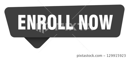 enroll now black sign isolated on transpatent background. enroll now sticker 129915923