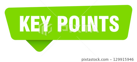 key points green sign isolated on transpatent background. key points sticker 129915946