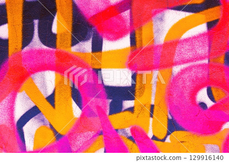 Vibrant Graffiti Art in Neon Pink, Orange, Purple with 80s Street Style Vibrant Graffiti Art in Neon Pink, Orange, Purple with 80s Street Style 129916140