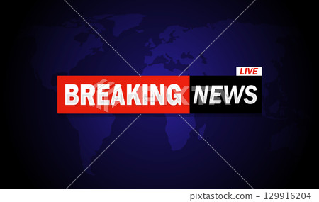 breaking news modern background, World Global TV news banner template breaking news modern background, World Global TV news banner template 129916204