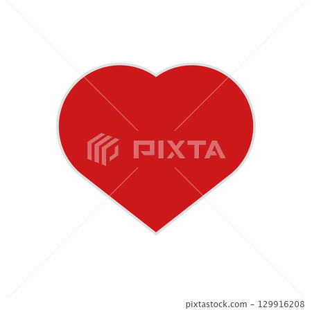 Heart, Love, Romance or valentine's day modern red heart vector illustration for apps 129916208