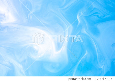 藍色和白色抽像水彩紋理背景 129916287