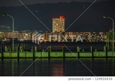 大津市琵琶湖夜景 129916410