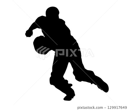 真實比賽場景中捕手的向量輪廓 129917649