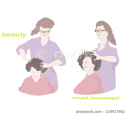 理髮師輕輕按摩顧客的頭皮 129917982