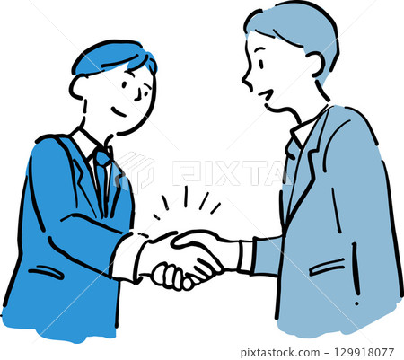 Illustration of a businessman shaking hands 129918077