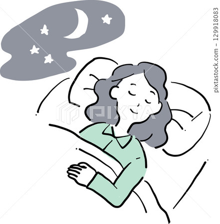 一個女人睡得很香的插圖 129918083