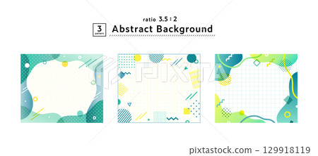 Memphis pattern, geometric pattern, abstract background frame illustration set, pop design, dot decoration Memphis pattern, geometric pattern, abstract background frame illustration set, pop design, dot decoration 129918119