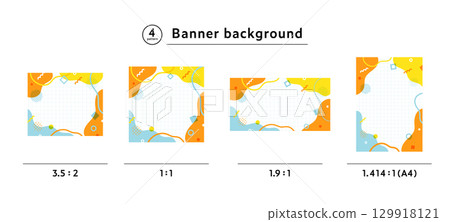 Memphis pattern, geometric pattern, abstract background frame illustration set, pop design, abstract 129918121