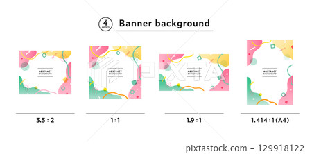 Memphis pattern, geometric pattern, abstract background frame illustration set, pop design, abstract 129918122