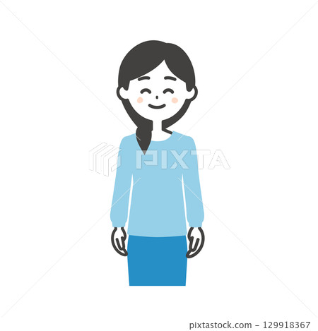 微笑的女人圖 129918367