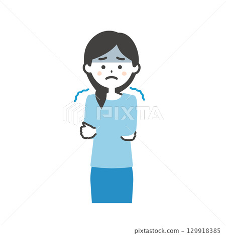 感覺寒冷的女人的插圖 129918385
