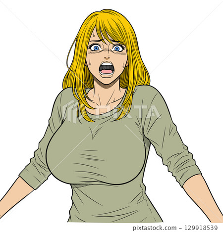 Shocked Expression Anime Girl Generative AI Shocked Expression Anime Girl Generative AI 129918539