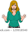 Shocked Expression Anime Girl Generative AI 129918540