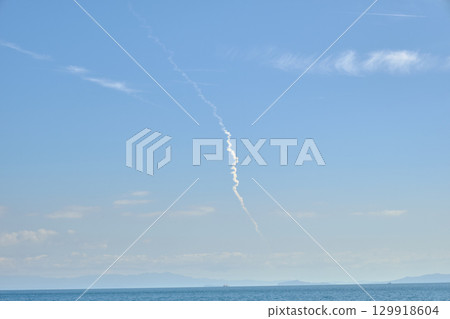 Cloud of a rocket launched from Tanegashima 129918604