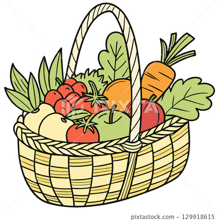 basket with vegetables 129918615