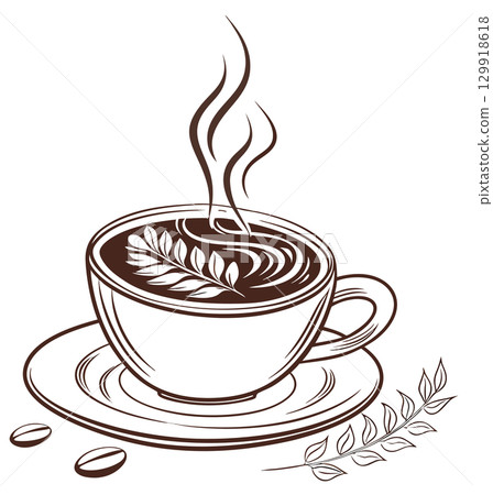 hot coffee cappuccino latte art hot coffee cappuccino latte art 129918618