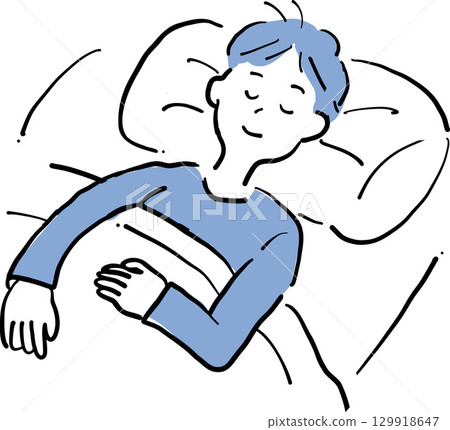 一名男子熟睡的插圖 129918647