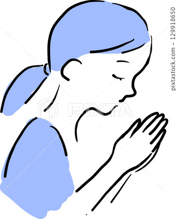 一個祈禱的女人的插圖 129918650