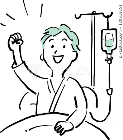 一位健康患者接受靜脈注射復健的插圖 129918651