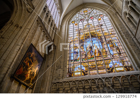 Interior of the Roman Catholic Cathedral of St. Michael and St. Gudula in central Brussels, Belgium Interior of the Roman Catholic Cathedral of St. Michael and St. Gudula in central Brussels, Belgium 129918774